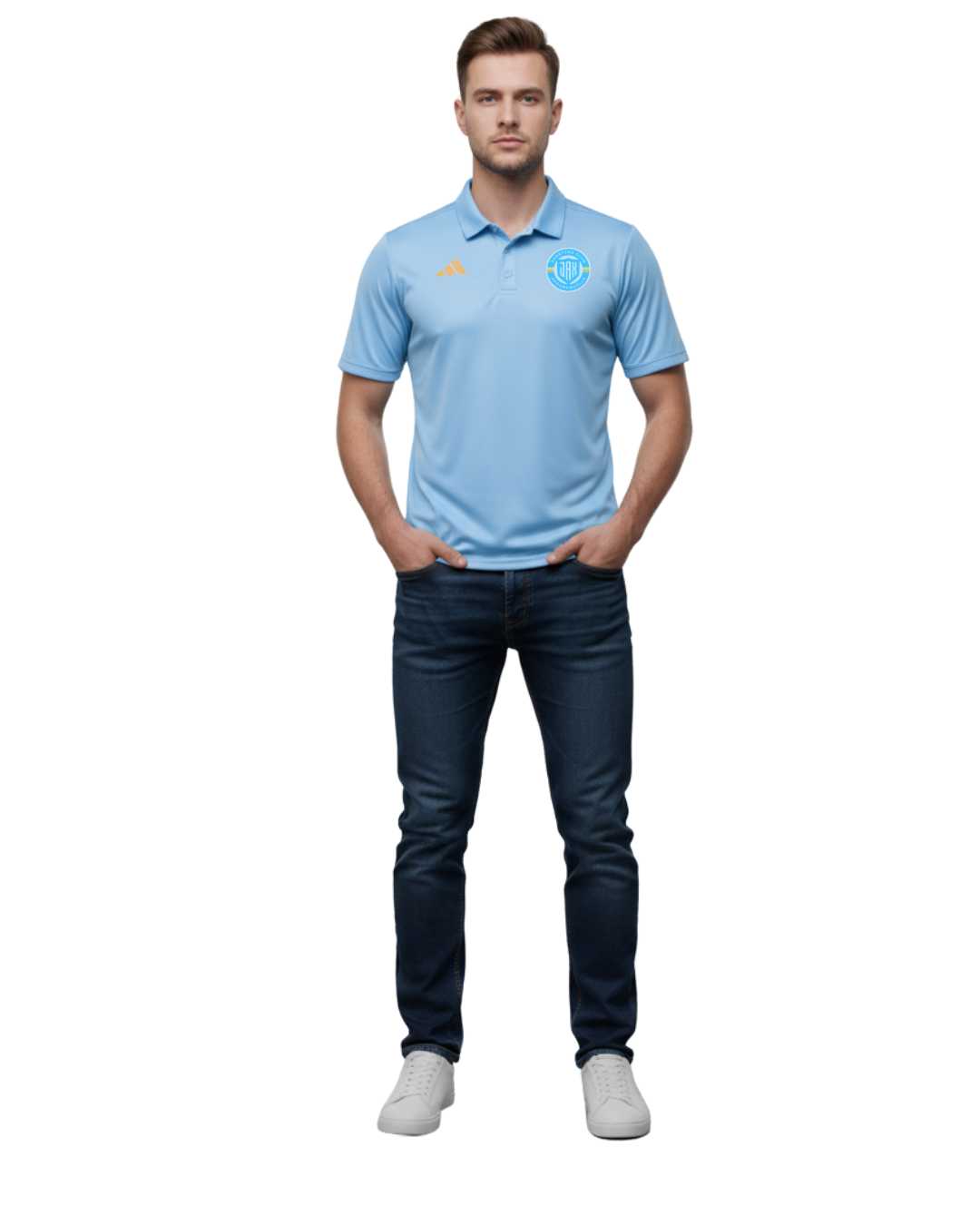 Mens Blue Adidas Entrada Polo