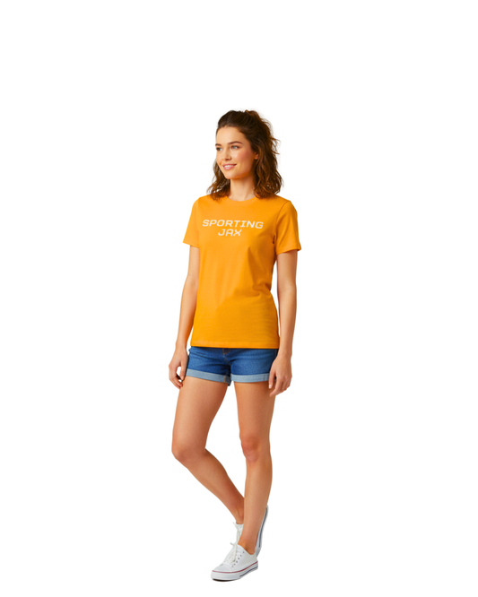 Women's Gold Sporting JAX Shield Tee