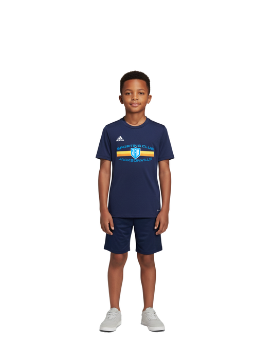 Youth Navy Adidas Tee