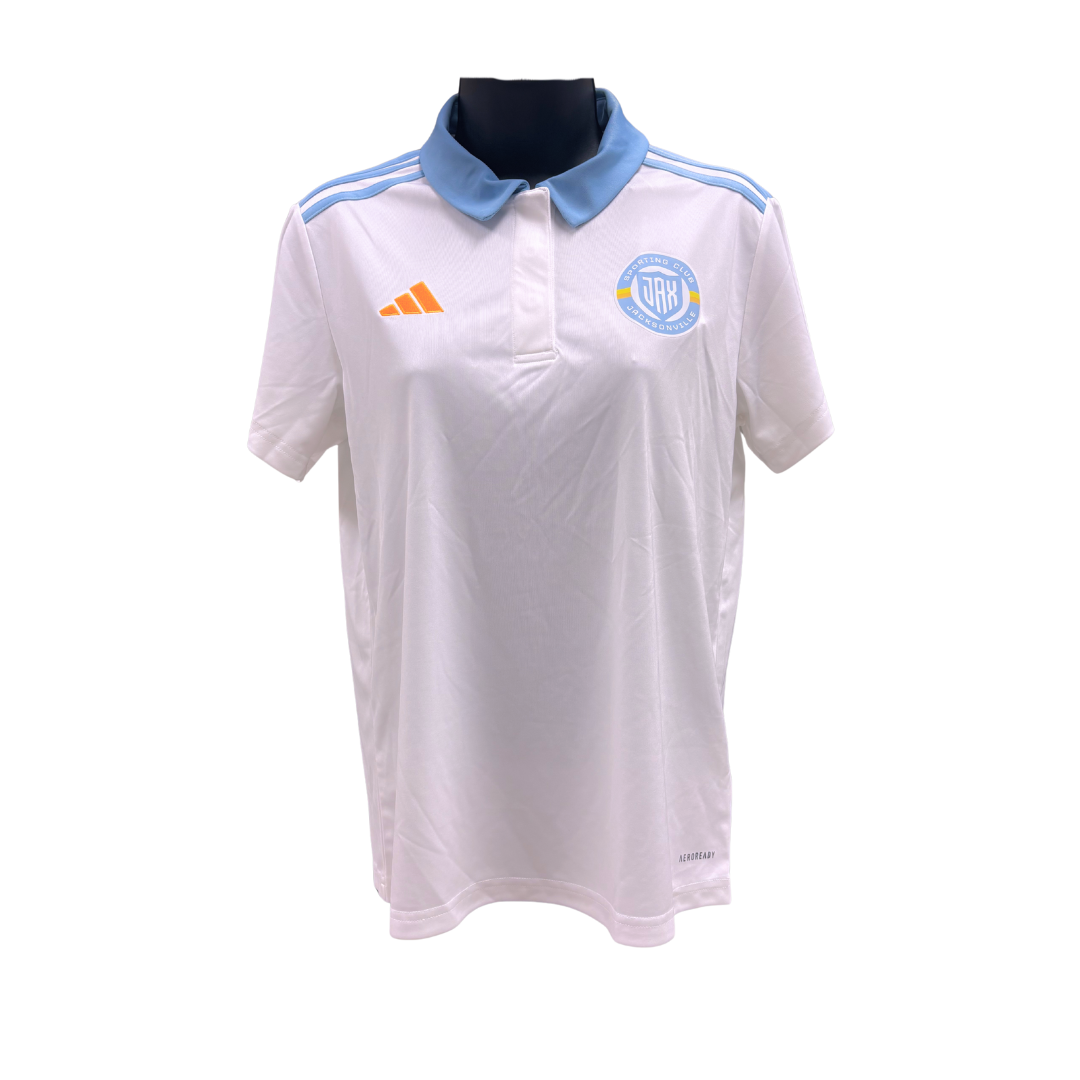 Womens White Adidas Entrada Polo