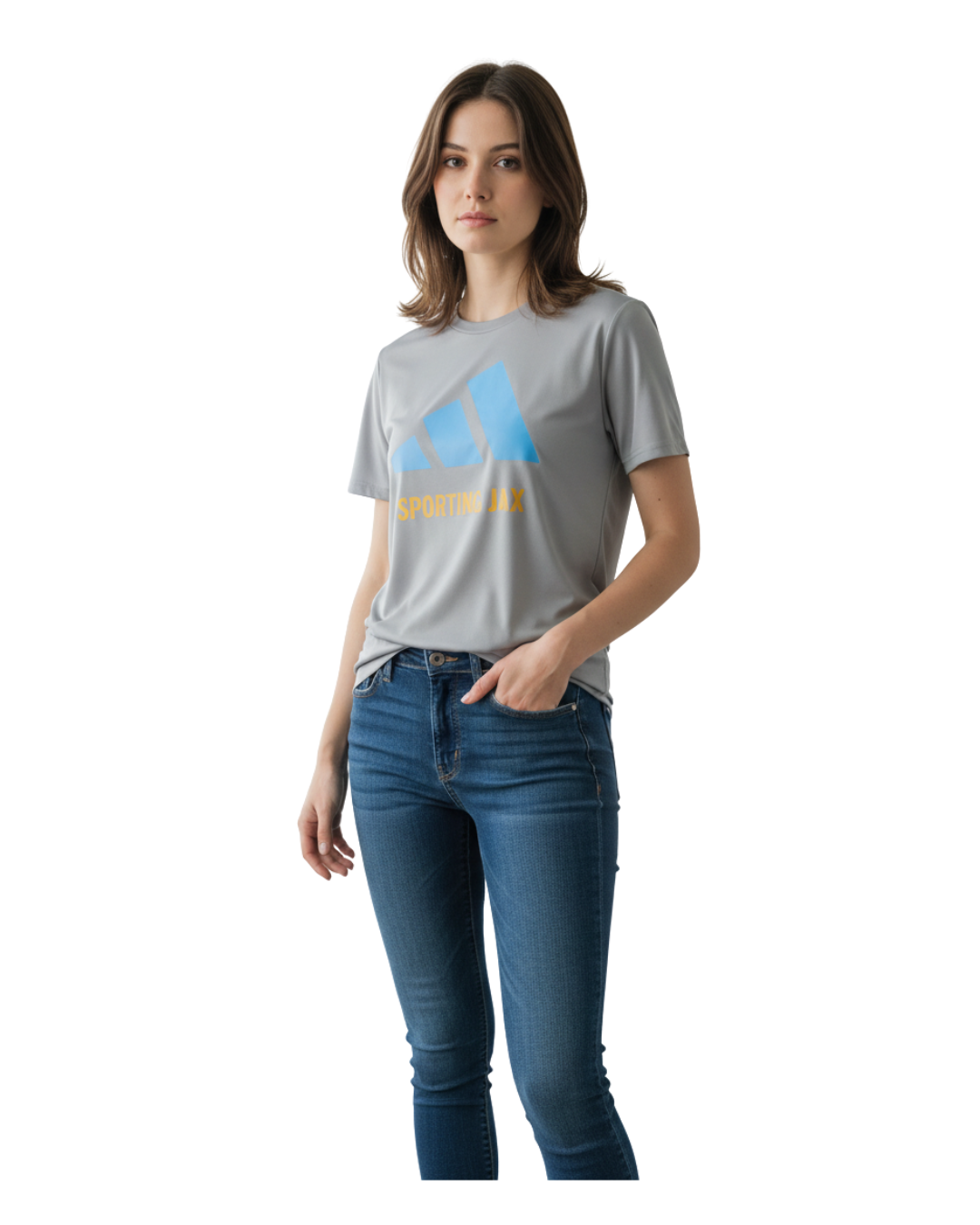 Women's Gray Adidas SJAX T-Shirt
