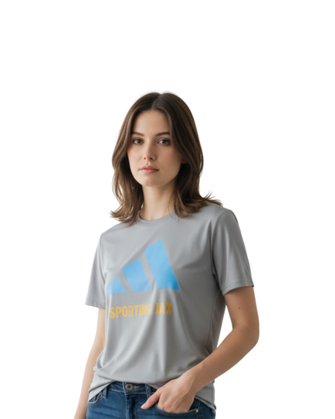 Women's Gray Adidas SJAX T-Shirt