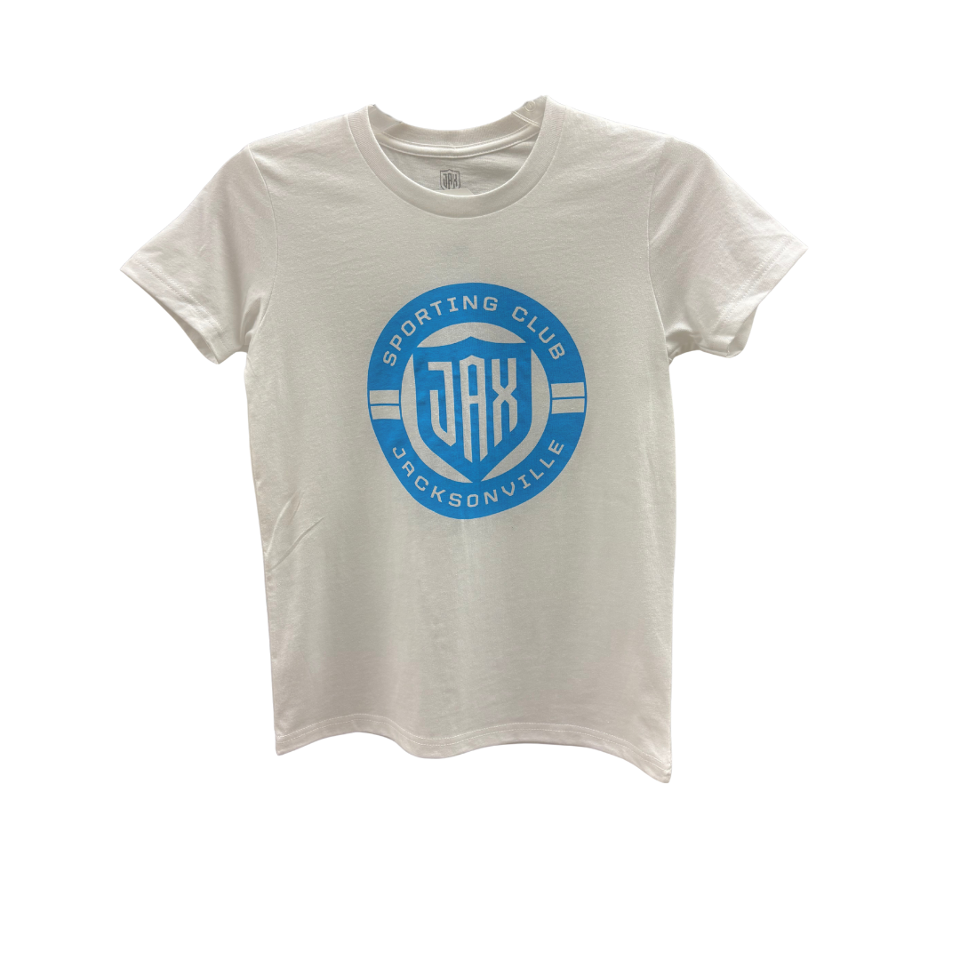Youth Girls White Crest Tee