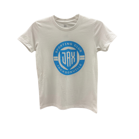 Youth Girls White Crest Tee
