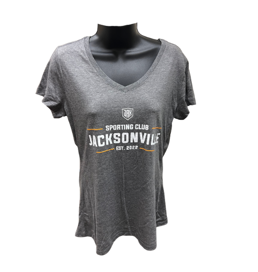 Women's Gray SJAX V-Neck Tee