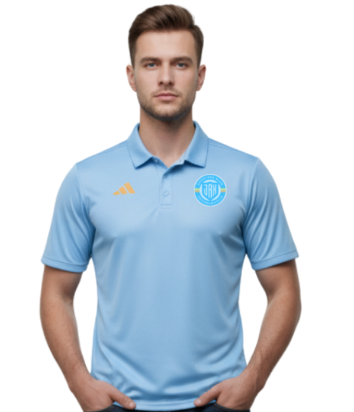 Mens Blue Adidas Entrada Polo