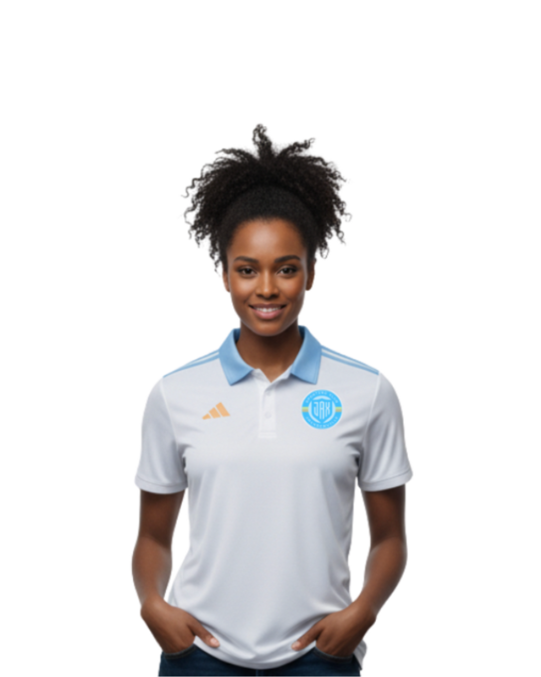 Womens White Adidas Entrada Polo