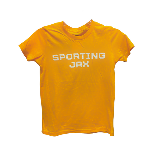 Youth Girls Gold Sporting JAX Shield Tee
