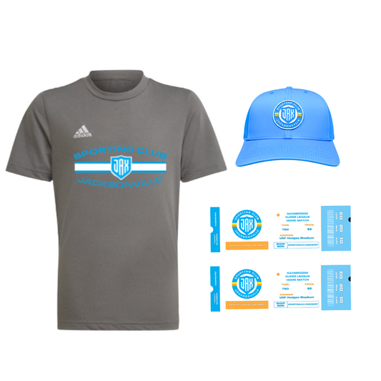 BLACK FRIDAY MATCH PACK (YOUTH) ADIDAS T-SHIRT + HAT + 2 SUPER LEAGUE TICKETS BUNDLE